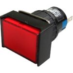 P16-PL7-R-SINALEIRO LED 16MM RETANGULAR - 24V - VERMELHO