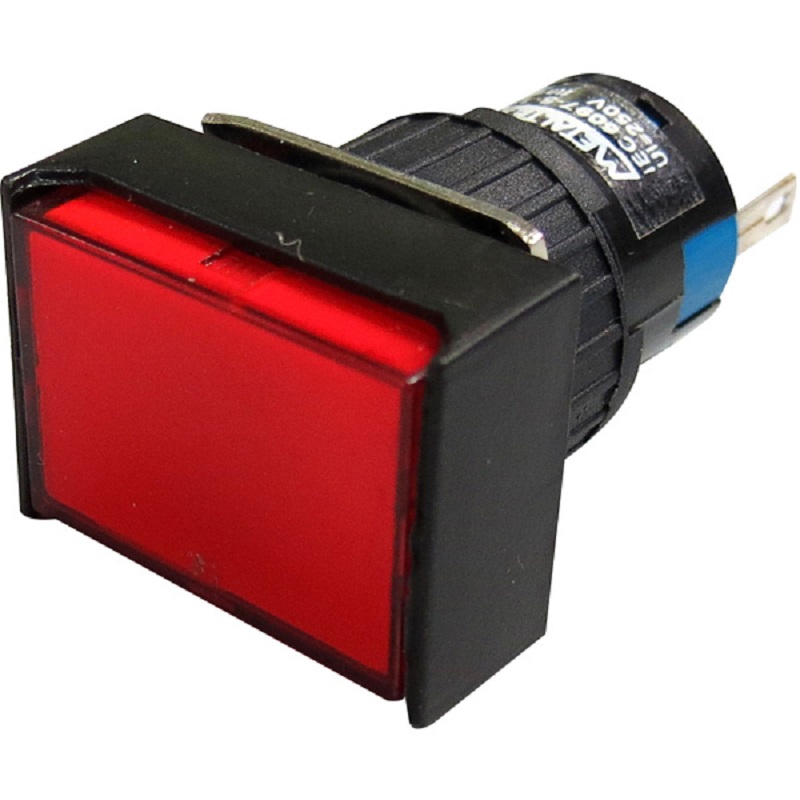 P16-PL7-R-SINALEIRO LED 16MM RETANGULAR - 24V - VERMELHO