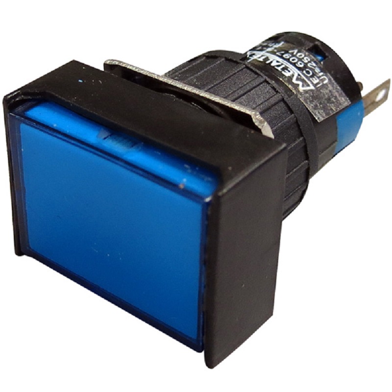 P16-PL7-BL-SINALEIRO LED 16MM RETANGULAR - 24V - AZUL